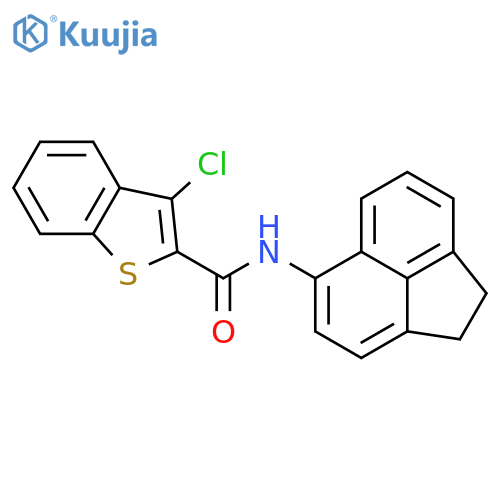 3-chloro-N-(1,2-dihydroacenaphthylen-5-yl)-1-benzothiophene-2-carboxamide structure