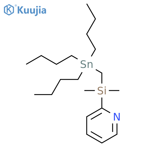 Pyridine, 2-[dimethyl[(tributylstannyl)methyl]silyl]- structure