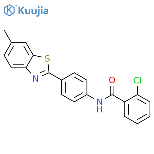 2-chloro-N-[4-(6-methyl-1,3-benzothiazol-2-yl)phenyl]benzamide structure