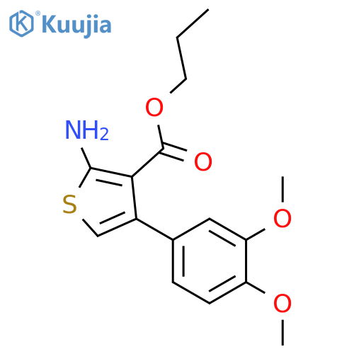 Propyl 2-amino-4-(3,4-dimethoxyphenyl)thiophene-3-carboxylate structure