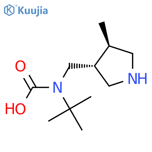 tert-butyl N-[[trans-4-methylpyrrolidin-3-yl]methyl]carbamate structure