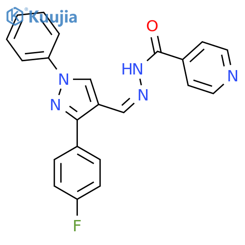 N'-(1Z)-3-(4-fluorophenyl)-1-phenyl-1H-pyrazol-4-ylmethylidenepyridine-4-carbohydrazide structure