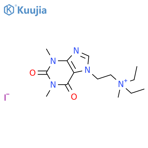 7H-Purine-7-ethanaminium,N,N-diethyl-1,2,3,6-tetrahydro-N,1,3-trimethyl-2,6-dioxo-, iodide (1:1) structure