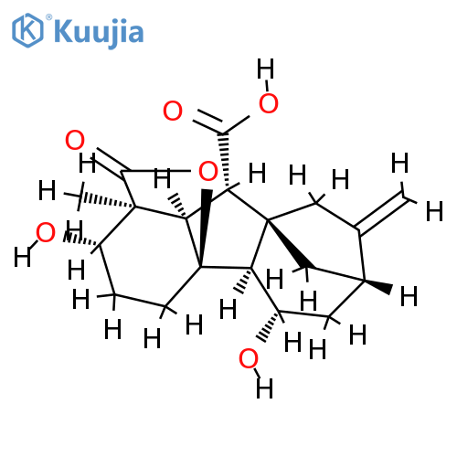 (1S,2S,4aS,4bS,5S,7S,9aR,10S,10aR)-2,5-dihydroxy-1-methyl-8-methylidene-13-oxododecahydro-4a,1-(epoxymethano)-7,9a-methanobenzo[a]azulene-10-carboxylic acid structure