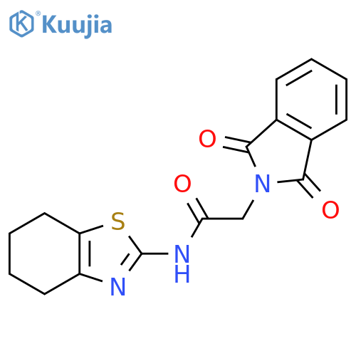 2-(1,3-dioxo-2,3-dihydro-1H-isoindol-2-yl)-N-(4,5,6,7-tetrahydro-1,3-benzothiazol-2-yl)acetamide structure