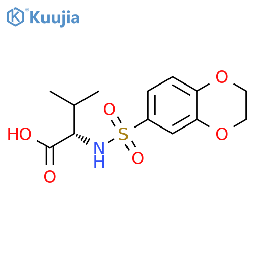 (2S)-2-(2,3-dihydro-1,4-benzodioxine-6-sulfonamido)-3-methylbutanoic acid structure