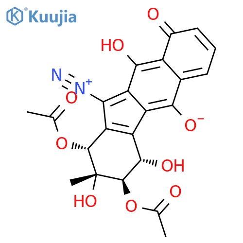 1H-Benzo[b]fluorene-5,10-dione,1,3-bis(acetyloxy)-11-diazo-2,3,4,11-tetrahydro-2,4,9-trihydroxy-2-methyl-,(1R,2R,3R,4S)- structure