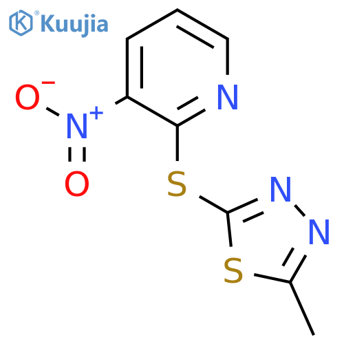 2-(5-Methyl-1,3,4-thiadiazol-2-yl)thio-3-nitropyridine structure