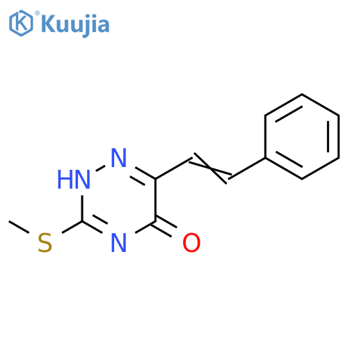 1,2,4-Triazin-5(2H)-one, 3-(methylthio)-6-(2-phenylethenyl)- structure