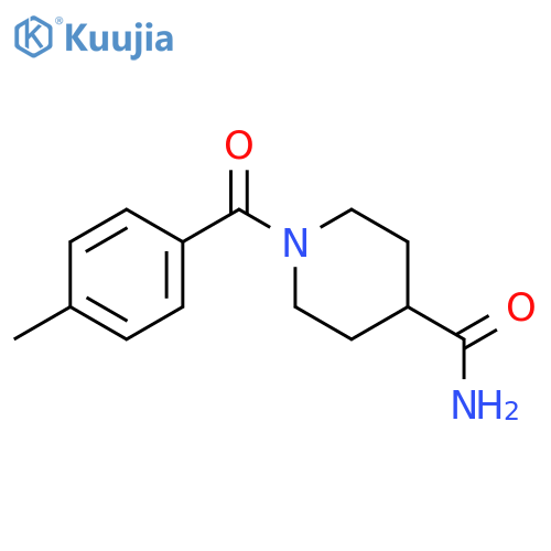 1-(4-methylbenzoyl)piperidine-4-carboxamide structure