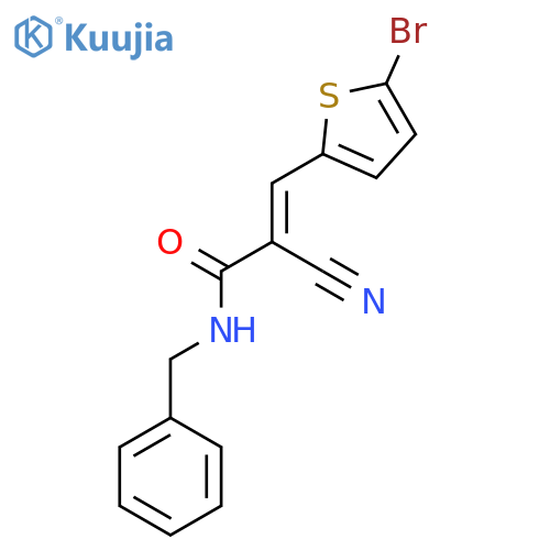 N-benzyl-3-(5-bromothiophen-2-yl)-2-cyanoprop-2-enamide structure