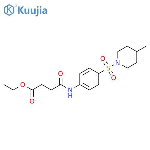 ethyl 3-({4-(4-methylpiperidin-1-yl)sulfonylphenyl}carbamoyl)propanoate structure