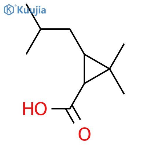 2,2-dimethyl-3-(2-methylpropyl)cyclopropane-1-carboxylic acid structure
