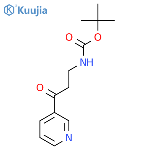 tert-butyl N-[3-oxo-3-(pyridin-3-yl)propyl]carbamate structure