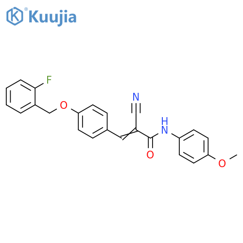 2-Cyano-3-[4-[(2-fluorophenyl)methoxy]phenyl]-N-(4-methoxyphenyl)-2-propenamide structure