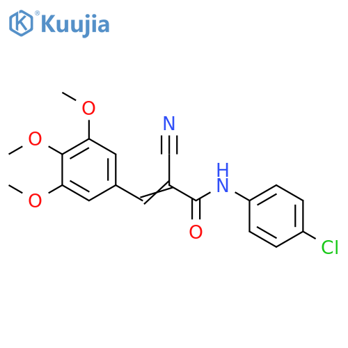 (2E)-N-(4-chlorophenyl)-2-cyano-3-(3,4,5-trimethoxyphenyl)prop-2-enamide structure