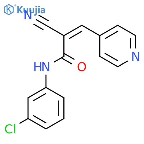 N-(3-chlorophenyl)-2-cyano-3-(pyridin-4-yl)prop-2-enamide structure