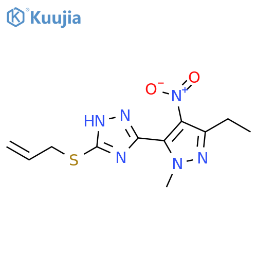 1H-1,2,4-Triazole,3-(3-ethyl-1-methyl-4-nitro-1H-pyrazol-5-yl)-5-(2-propenylthio)- structure
