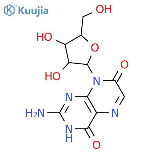2-amino-8-(beta-D-ribofuranosyl)pteridine-4,7(1H,8H)-dione structure