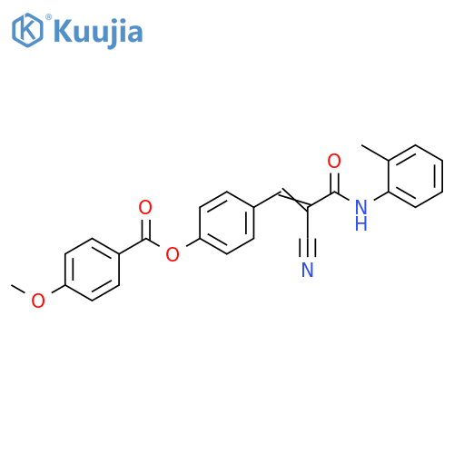 4-[2-Cyano-3-[(2-methylphenyl)amino]-3-oxo-1-propen-1-yl]phenyl 4-methoxybenzoate structure