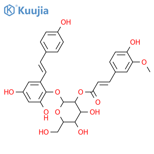 2,3,5,4'-tetrahydroxystilbene-2-0-2”-0-feruloyl)-β-D-glucopyranoside structure