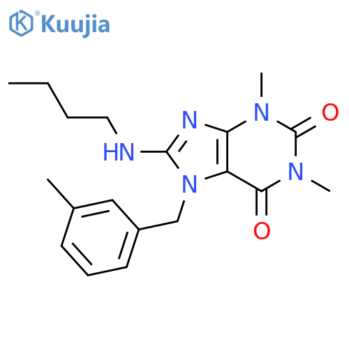 8-(butylamino)-1,3-dimethyl-7-(3-methylphenyl)methyl-2,3,6,7-tetrahydro-1H-purine-2,6-dione structure