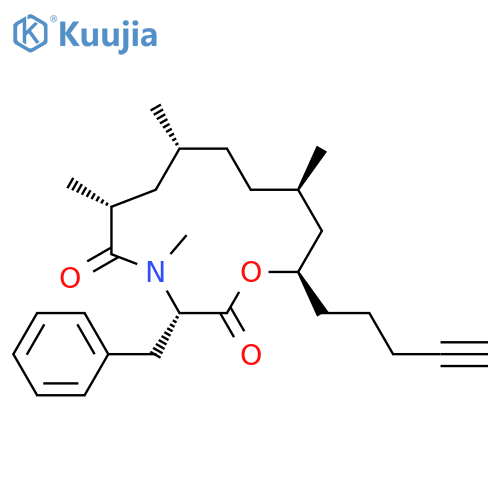 1-Oxa-4-azacyclotridecane-2,5-dione,4,6,8,11-tetramethyl-13-(4-pentynyl)-3-(phenylmethyl)-, (3S,6R,8R)- structure