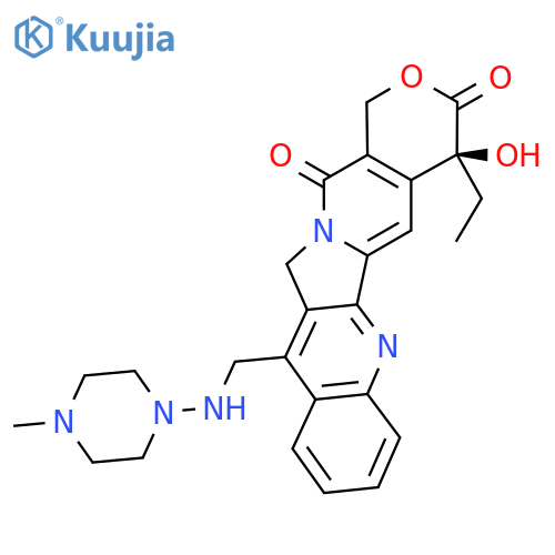 1H-Pyrano(3',4':6,7)indolizino(1,2-b)quinoline-3,14(4H,12H)-dione, 4-ethyl-4-hydroxy-11-(((4-methyl-1-piperazinyl)amino)methyl)-, (4S)- structure