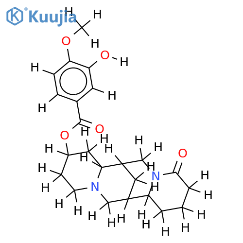 3-hydroxy-4-methoxy-benzoic acid 11-oxo-dodecahydro-7,14-methano-dipyrido[1,2-a;1',2'-e][1,5]diazocin-2-yl ester structure