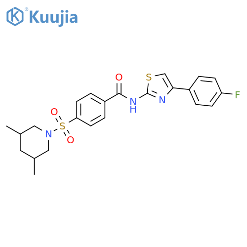 4-(3,5-dimethylpiperidin-1-yl)sulfonyl-N-4-(4-fluorophenyl)-1,3-thiazol-2-ylbenzamide structure