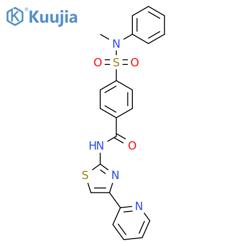 4-methyl(phenyl)sulfamoyl-N-4-(pyridin-2-yl)-1,3-thiazol-2-ylbenzamide structure