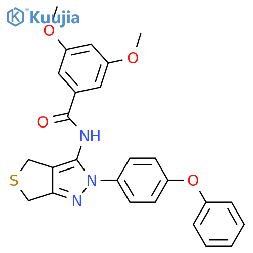3,5-dimethoxy-N-2-(4-phenoxyphenyl)-2H,4H,6H-thieno3,4-cpyrazol-3-ylbenzamide structure