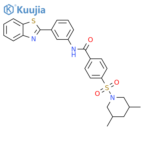 N-[3-(1,3-benzothiazol-2-yl)phenyl]-4-[(3,5-dimethylpiperidin-1-yl)sulfonyl]benzamide structure
