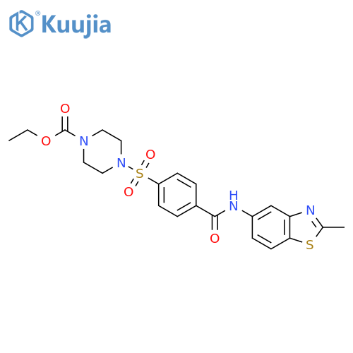 ethyl 4-{4-(2-methyl-1,3-benzothiazol-5-yl)carbamoylbenzenesulfonyl}piperazine-1-carboxylate structure