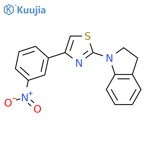 2-(Indolin-1-yl)-4-(3-nitrophenyl)thiazole structure
