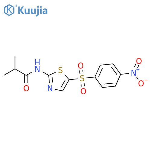 2-methyl-N-5-(4-nitrobenzenesulfonyl)-1,3-thiazol-2-ylpropanamide structure