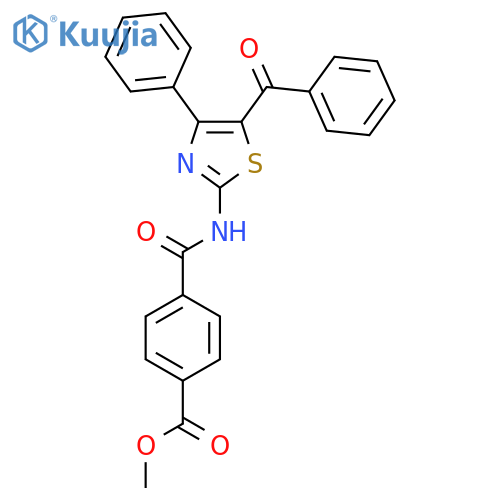 methyl 4-(5-benzoyl-4-phenyl-1,3-thiazol-2-yl)carbamoylbenzoate structure