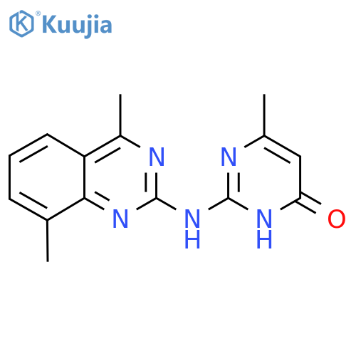 2-(4,8-Dimethylquinazolin-2-yl)amino-6-methylpyrimidin-4(3H)-one structure