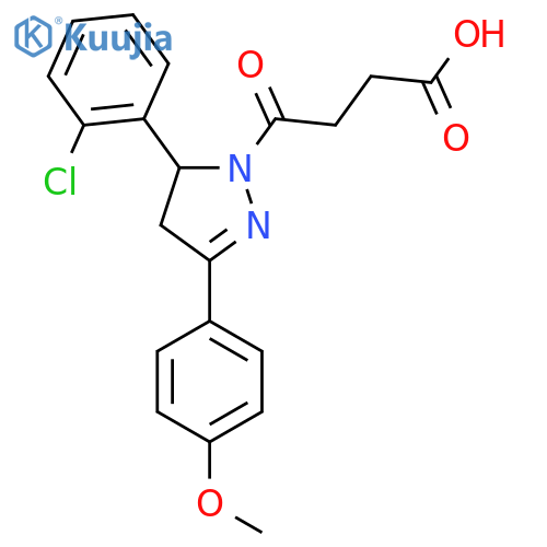 4-[5-(2-chlorophenyl)-3-(4-methoxyphenyl)-4,5-dihydro-1H-pyrazol-1-yl]-4-oxobutanoic acid structure