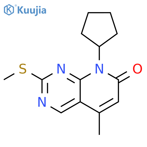8-cyclopentyl-5-methyl-2-(methylthio)-Pyrido[2,3-d]pyrimidin-7(8H)-one structure