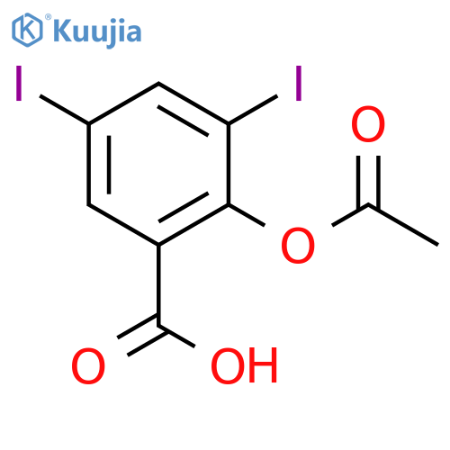 Benzoic acid,2-(acetyloxy)-3,5-diiodo- structure