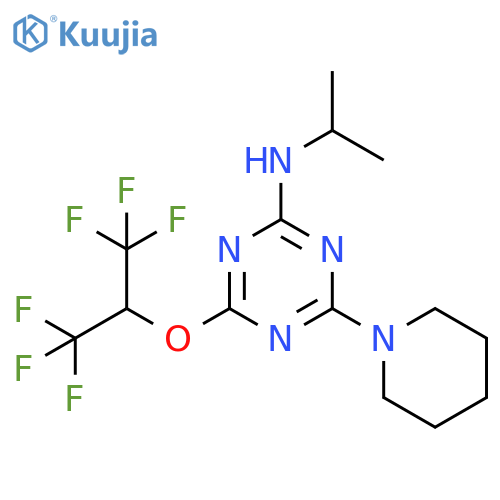 4-[(1,1,1,3,3,3-hexafluoropropan-2-yl)oxy]-6-(piperidin-1-yl)-N-(propan-2-yl)-1,3,5-triazin-2-amine structure