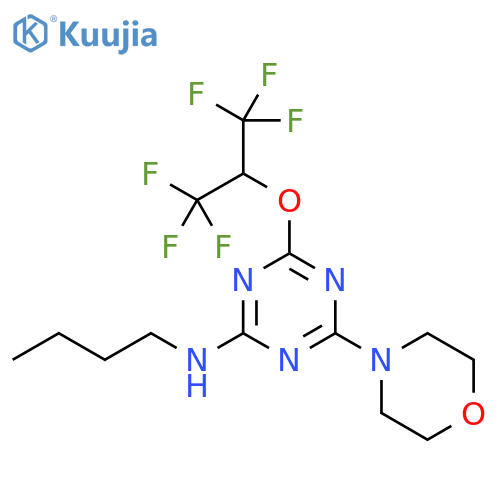 1,3,5-Triazin-2-amine, N-butyl-4-(4-morpholinyl)-6-[2,2,2-trifluoro-1-(trifluoromethyl)ethoxy]- structure