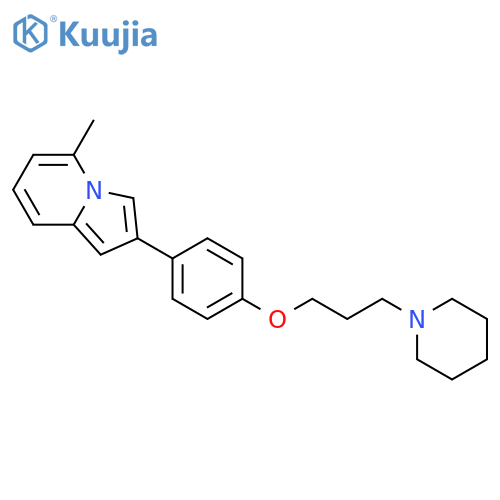 Indolizine, 5-methyl-2-[4-[3-(1-piperidinyl)propoxy]phenyl]- structure