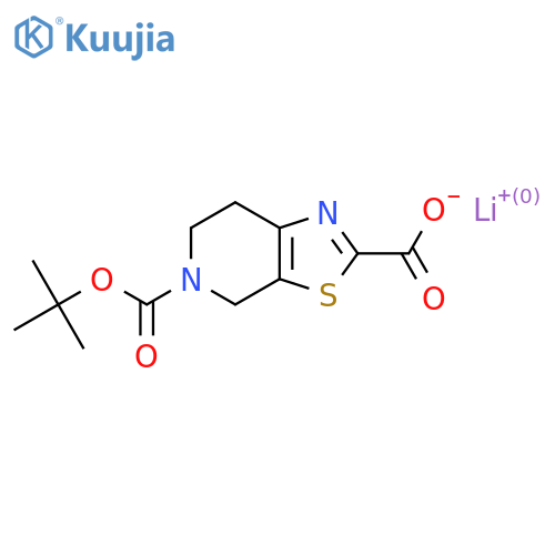 Lithium 5-tert-butoxycarbonyl-4,5,6,7-tetrahydro-thiazolo[5,4-c]pyridine-2-carboxylate structure