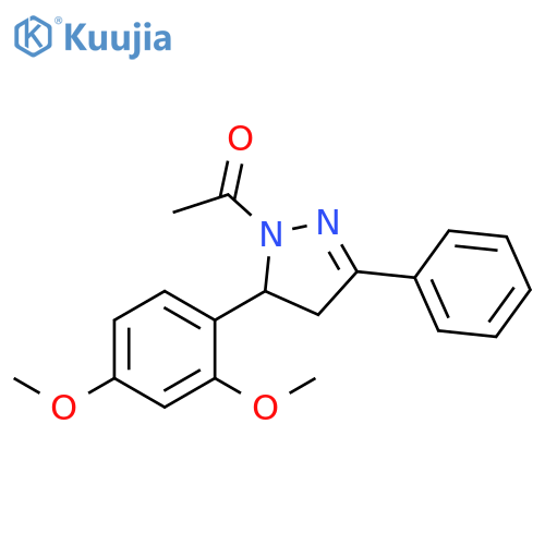 1-5-(2,4-dimethoxyphenyl)-3-phenyl-4,5-dihydro-1H-pyrazol-1-ylethan-1-one structure