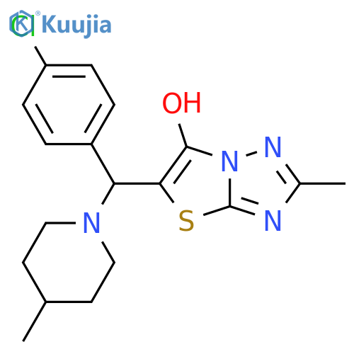 5-(4-chlorophenyl)(4-methylpiperidin-1-yl)methyl-2-methyl-1,2,4triazolo3,2-b1,3thiazol-6-ol structure
