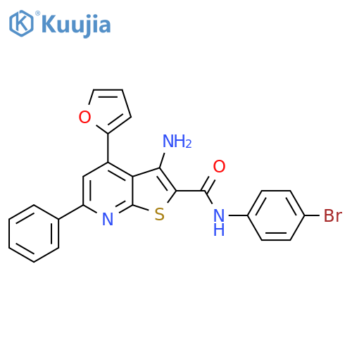 3-amino-N-(4-bromophenyl)-4-(furan-2-yl)-6-phenylthieno2,3-bpyridine-2-carboxamide structure