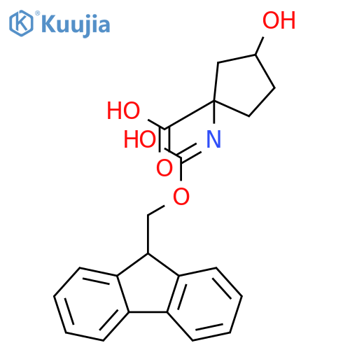Cyclopentanecarboxylic acid, 1-[[(9H-fluoren-9-ylmethoxy)carbonyl]amino]-3-hydroxy- (9CI) structure