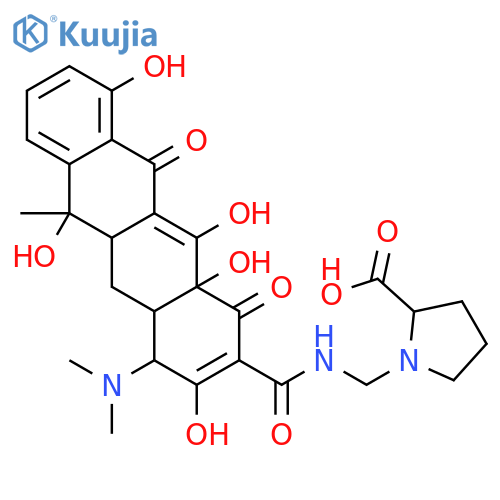 L-Proline,1-[[[[(4S,4aS,5aS,6S,12aS)-4-(dimethylamino)-1,4,4a,5,5a,6,11,12a-octahydro-3,6,10,12,12a-pentahydroxy-6-methyl-1,11-dioxo-2-naphthacenyl]carbonyl]amino]methyl]- structure